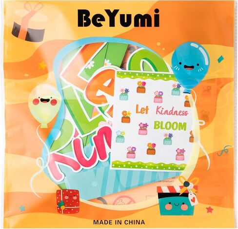 BeYumi Spring Flowers Bulletin Board - 63Pcs Back to School Let Kindness Bloom Bulletin Board 3D Flower Pot Cutouts Grass Border Trim Classroom Preschool Kindergarten Chalkboard Decoration Supplies in Saudi Arabia