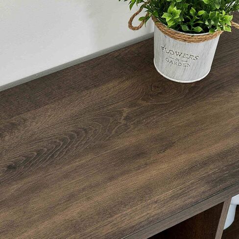 FATORRI 8 Cube Storage Organizer Bookshelf, 62 Inch Rustic Wood Horizontal Bookcase, Industrial Cube Long Book Shelf for Living Room (Walnut Brown) in Saudi Arabia
