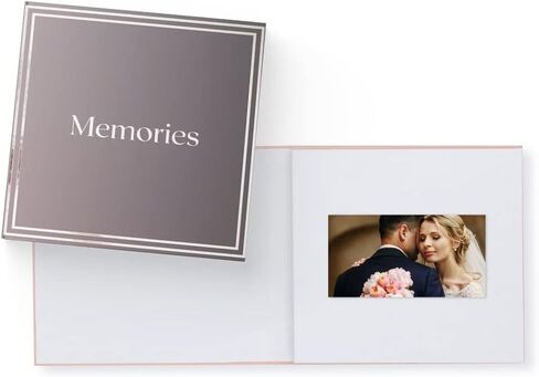 كتاب فيديو Heirloom - شاشة HD مقاس 7 بوصات كهدية ذاكرة مخصصة - عيد ميلاد الزفاف وعيد الأم - تذكار لصور الفيديو لمدة ساعة واحدة - قابل لإعادة الشحن عبر USB - عيد ميلاد in Kuwait