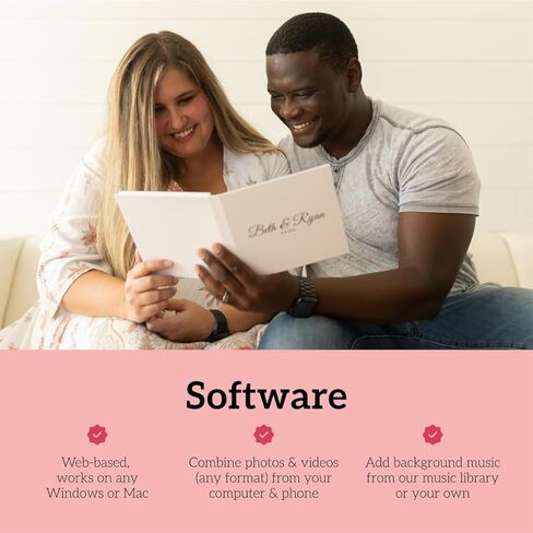 Heirloom Video Book - 5" HD Screen for Custom Memory Gift - Wedding Birthday Anniversary - 20 Min Video Photo Keepsake - USB Rechargeable - Wedding in Saudi Arabia