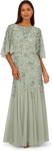 Adrianna Papell Bead Cape Dress Set in Saudi Arabia