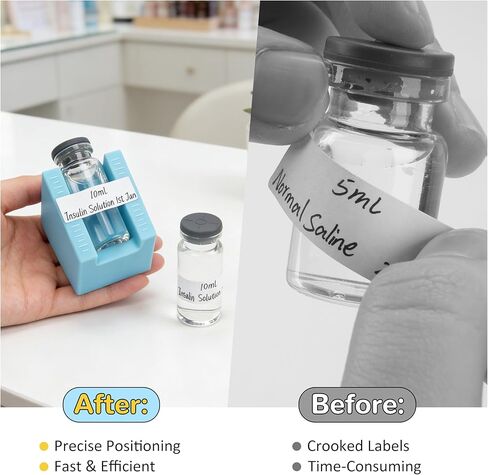 عبوتان من أداة توزيع ملصقات قارورة الببتيد لقوارير 2 مل/3 مل و5 مل/10 مل، أداة محاذاة الملصقات المحمولة لتوفير الوقت للمختبر والتنظيم المنزلي (لا تتضمن قوارير وملصق) in Kuwait