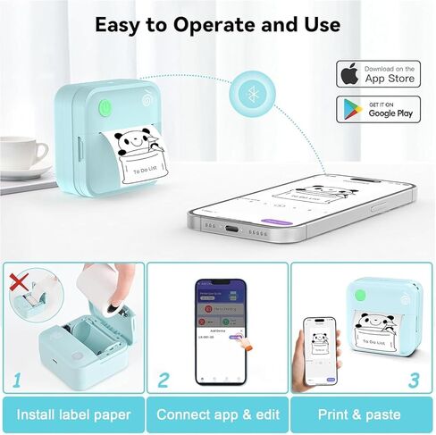 Label Maker Machine - Portable Bluetooth Mini Label Printer - Smartphone Handheld Thermal Sticker Small Labeler Multiple Templates Font Icon Inkless Custom Label for Home Kids School Items in Saudi Arabia