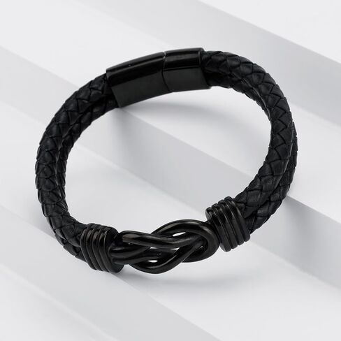 To My Son Bracelet, Leather Braided Bracelet from Mom Dad Love Jewelry Gifts for Men Son Birthday Anniversary Christmas in Saudi Arabia