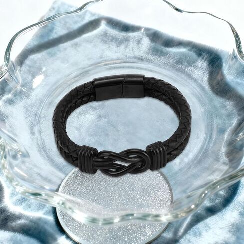 To My Son Bracelet, Leather Braided Bracelet from Mom Dad Love Jewelry Gifts for Men Son Birthday Anniversary Christmas in Saudi Arabia