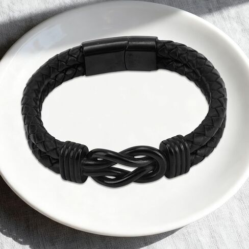 To My Son Bracelet, Leather Braided Bracelet from Mom Dad Love Jewelry Gifts for Men Son Birthday Anniversary Christmas in Saudi Arabia