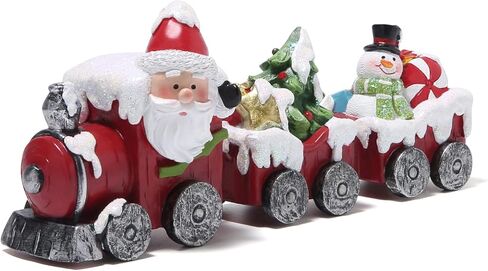 Hodao 9.25" Length Christmas Gingerbread Man Train Decorations Xmas Train Figurines Winter Decor Handmade Polyresin Gingerbread Man Figurine for Xmas Decor Gift - Christmas Party Home Decor in Saudi Arabia