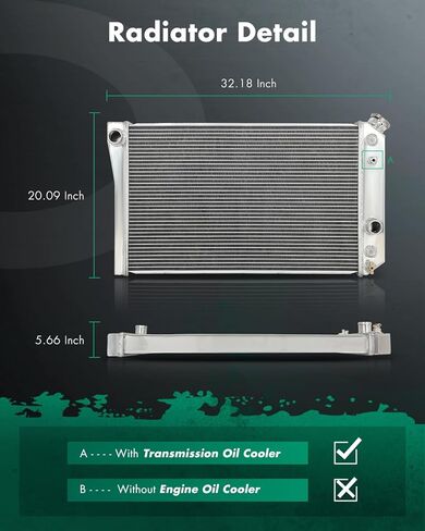 SCITOO Engine Cooling Radiator Compatible with 1984-1990 for Chevrolet for Corvette 5.7L 1982 1983 1984 1985 for Chevrolet for S10 1.9L 1983 1984 for Chevrolet for S10 2.0L Replace#3052025, 3052026 in Saudi Arabia