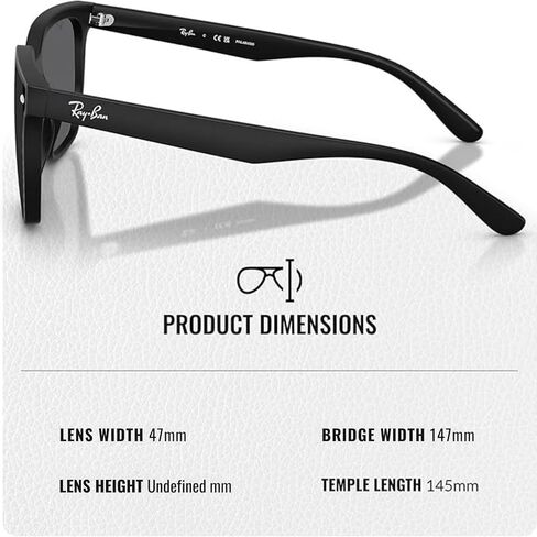 نظارات شمسية Ray-Ban RB4466D مربعة الشكل للرجال والنساء مع مجموعة نظارات RAYBAN الرسمية - مظهر جريء مع جاذبية خالدة in Kuwait