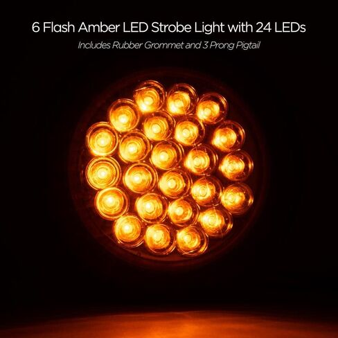 Pro LED ST40A 4" Round 24 Amber LED's Strobe Light, Replaces Buyers Products SL40AR - 12-24 Volt DC (Can Be Used On Both 12 & 24 Volt Systems) in Saudi Arabia