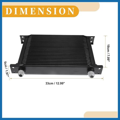 مجموعة واحدة من 25 صفًا من مبرد زيت ناقل الحركة العالمي - مقطورات شاحنة RV Trans Oil Cooler محرك مبرد زيت المبرد مع محول 6AN 8AN سبائك الألومنيوم استبدال العنصر الأسود in Kuwait