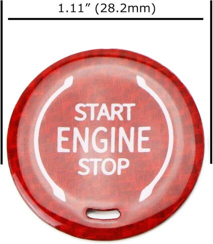 غطاء زر تشغيل/إيقاف تشغيل المحرك بدون مفتاح من ألياف الكربون الحقيقية باللون الأحمر من iJDMTOY متوافق مع كورفيت 2020-up C8 in Kuwait