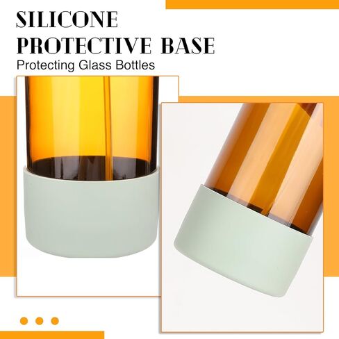 عبوتان من زجاجات رذاذ زجاجية سعة 16 أونصة، حاويات فارغة قابلة لإعادة الملء مع غلاف من السيليكون، مجموعات زجاجات رذاذ فوهة قابلة للتعديل للتنظيف والزيوت العطرية والشعر (العنبر) in Kuwait