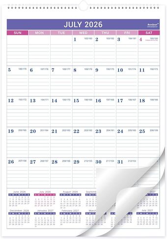 2024-2025 Wall Calendar - Jul. 2024 - Dec. 2025, 18 Months Wall Calendar 2024-2025, 12" x 17", Large Blocks, 2024-2025 Calendar, Spiral Bound in Kuwait