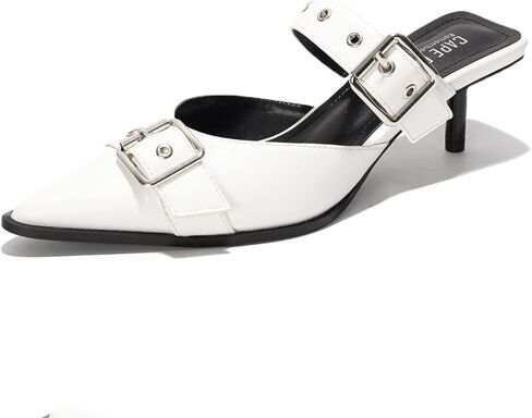 Cape Robbin Women's Kitten Heels Pumps - Pointed Toe Low Mule Heels Slingback for Women, Closed Toe Dressy Comfortable Work Heels with Non-Slip Sole for Office & Formal Events (Charmion) in Saudi Arabia