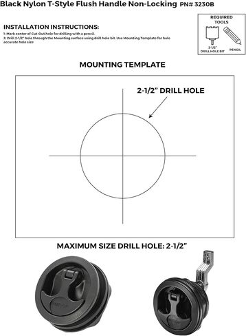Whitecap 3230BC Nylon Non-Locking T-Handle - Black 4H x 6L x 4W in Kuwait