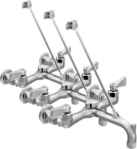 Designed to withstand heavy daily use, the Moen Commercial M-DURA Two-Handle Service Sink Faucet with Vacuum Breaker delivers everyday reliability in commercial settings. This wall-mounted faucet is constructed from solid cast brass and has a timeless rou in Saudi Arabia