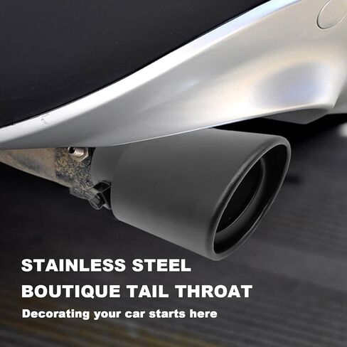 Universa Stainless Steel Car Exhaust Tip, 1.5" - 2.25" Inlet Exhaust Tips, Adjustable Car Decoration Chrome-Plated Finish Exhaust Tailpipe Tip, 3.3" Outlet, 5.4" Long (Black #Straight) in Saudi Arabia