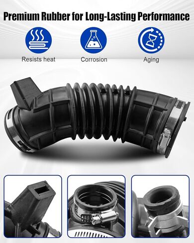 Air Intake Hose Tube Fit for Honda CR-V 2.4L 2010 2011 Replace 17228-REZ-A00 696-011, Air Intake Tube Boot with Clamps, Black in Saudi Arabia