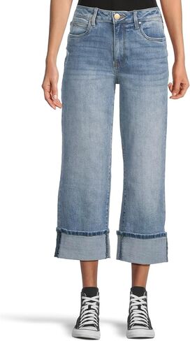KUT from The Kloth Womens Petite Sienna High Rise Straight Leg-roll Up 5" in Saudi Arabia