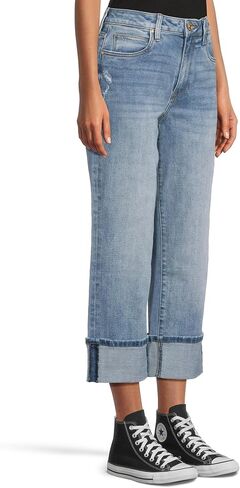 KUT from The Kloth Womens Petite Sienna High Rise Straight Leg-roll Up 5" in Saudi Arabia