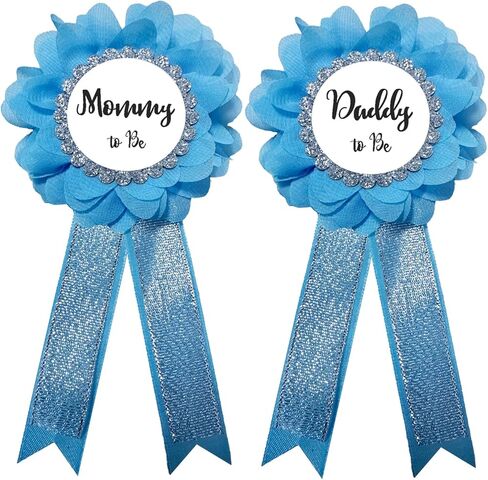 Daddy to be & Mommy to be Corsage Pins Kit, Baby Shower Photo Props New Dad Mom Gifts Rosette Button for Gender Reveals Party Celebration in Saudi Arabia
