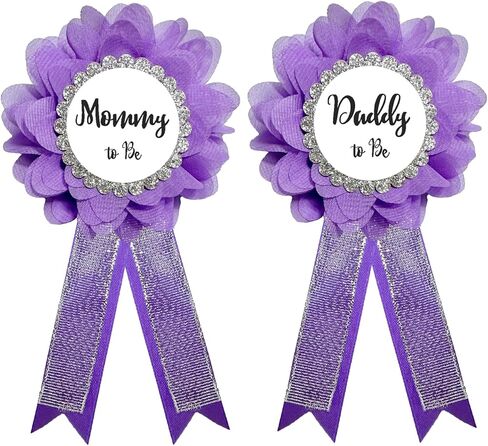 Daddy to be & Mommy to be Corsage Pins Kit, Baby Shower Photo Props New Dad Mom Gifts Rosette Button for Gender Reveals Party Celebration in Saudi Arabia