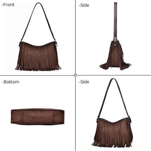 Fringe Shoulder Bag for Women Underarm Suede Western Hobo Purses and Handbags Trendy Crossbody Purse with Tassel in Saudi Arabia