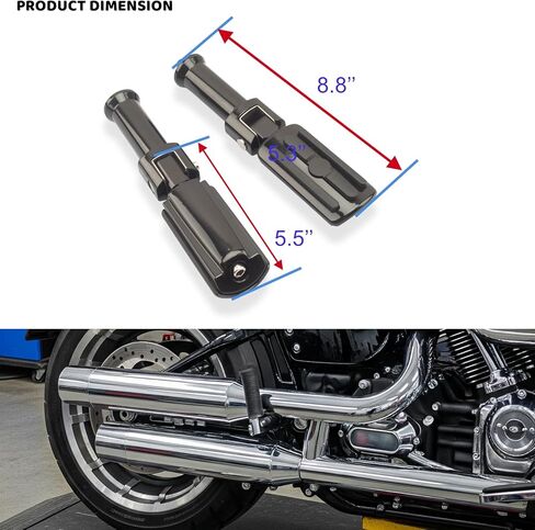 Passenger Foot Peg Mounting Kit for Harley Softail 2018–2023 – Fits Fat Boy, Heritage Classic, Street Bob, Low Rider, Sport Glide – CNC Aluminum, Adjustable, Gloss Black in Saudi Arabia