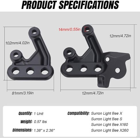 2pcs Foot Peg Bracket for Surron - CNC Billet Aluminum Alloy, Footrest Support Brace for Surron Light Bee X/S, Sgway S160 S260 in Saudi Arabia