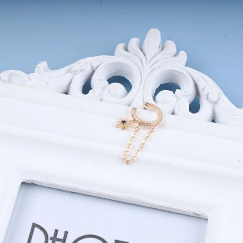 Andelaisi Boho الياقوت ستار الأذن الكفة أقراط خمر كريستال الكفة سلسلة أقراط الذهب انفجار النجمي كليب الكفة أقراط تشيكوسلوفاكيا شرابة الغضروف كليب أقراط مجوهرات للنساء والفتيات in Saudi Arabia