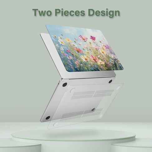 حافظة MOSISO متوافقة مع جهاز MacBook Air 13 بوصة 2026 2025 2024-2022 M4 A3240 M3 A3113 M2 A2681، غطاء صلب من البلاستيك وغطاء لوحة مفاتيح وواقي شاشة لجهاز MacBook Air 13.6 بوصة، بتلات ملونة in Kuwait