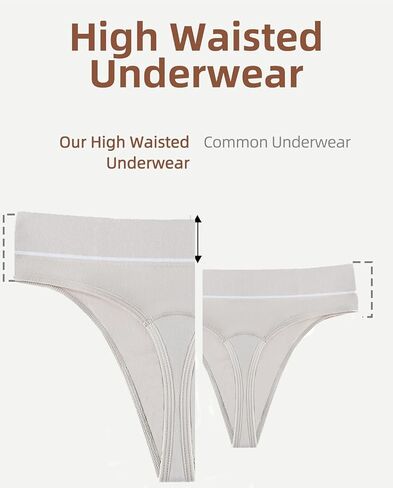 Youlebao Thongs for Womens High Waisted Seamless Underwear Sexy Invisible Panties 5 Pack in Saudi Arabia