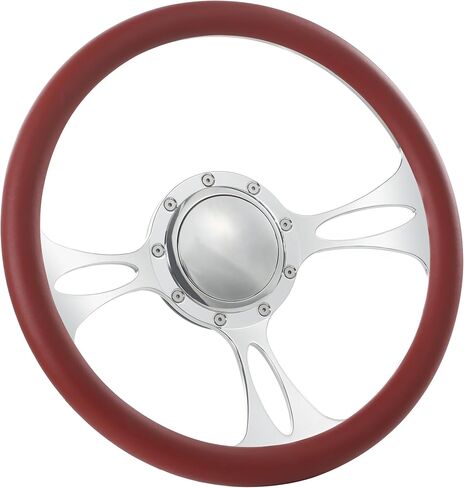 Flashpower 14'' Billet Half Wrap 9 Bolts Steering Wheel with 2'' Dish and Horn Button (Black) in Saudi Arabia