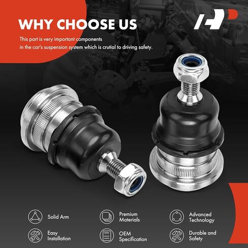 A-Premium 2 x Front Upper Ball Joint, Compatible with Hyundai Sonata 1998-2005, XG300 2001, XG350 2002-2005 & Kia Optima 2001-2006, Amanti 2004-2006, Magentis 2001-2006 in Saudi Arabia