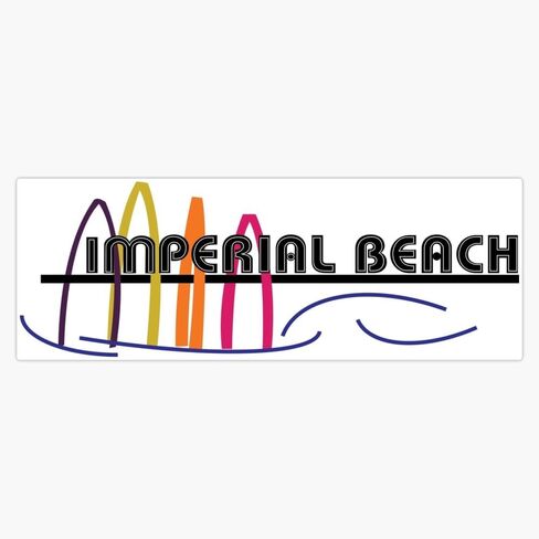 Imperial Beach. Window Water Bottle Bumper Sticker Decal 5" in Saudi Arabia