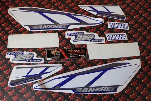 مجموعة رسومات ملصقات الفينيل من Vito مقاس 14MIL تناسب Yamaha Banshee BLUE WHITE 2001 in Saudi Arabia