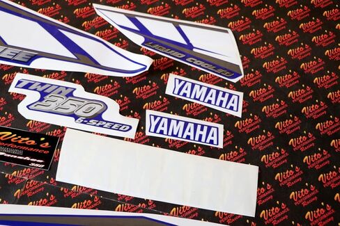 مجموعة رسومات ملصقات الفينيل من Vito مقاس 14MIL تناسب Yamaha Banshee BLUE WHITE 2001 in Saudi Arabia