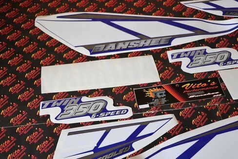 مجموعة رسومات ملصقات الفينيل من Vito مقاس 14MIL تناسب Yamaha Banshee BLUE WHITE 2001 in Saudi Arabia