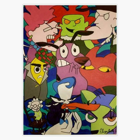 ملصق لاصق مغناطيسي مقاس 5 بوصات من SMJ Designs Courage The Cowardly Dog - فينيل متعدد الألوان - مقاوم للماء - للأسطح المعدنية والبلاستيكية in Saudi Arabia