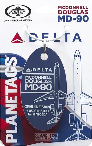 PlaneTags Delta MD-90 | Genuine Aircraft Skin | Keychains | Luggage Tags | Tail # N905DA | Gifts for Avgeeks | Gifts for Pilots (Blue) in Saudi Arabia