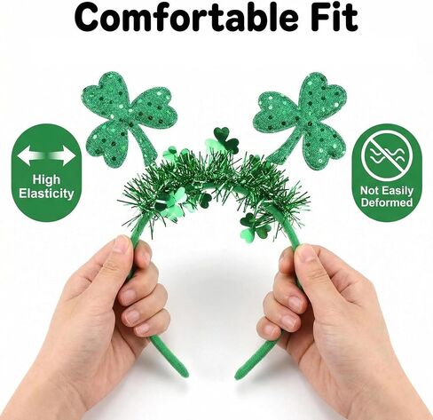 عصابات رأس إكسسوارات يوم القديس باتريك - عصابات شعر البرسيم الأخضر للنساء والرجال وإكسسوارات أزياء الحفلات in Kuwait