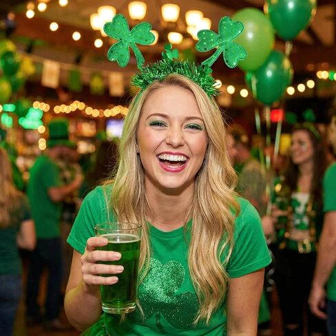 عصابات رأس إكسسوارات يوم القديس باتريك - عصابات شعر البرسيم الأخضر للنساء والرجال وإكسسوارات أزياء الحفلات in Kuwait