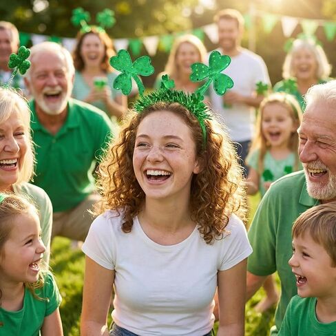 عصابات رأس إكسسوارات يوم القديس باتريك - عصابات شعر البرسيم الأخضر للنساء والرجال وإكسسوارات أزياء الحفلات in Kuwait