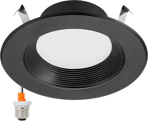 Maxxima 5 in. & 6 in. 5 CCT Retrofit Recessed LED Downlight - 1100 Lumens, E-26 Quick Connect, 5 CCT 2700K/3000K/3500K/4000K/5000K, Dimmable, Ceiling Light Fixture for Kitchen or Hallway, Black Trim in Kuwait
