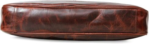 JJNUSA Leather 16" Laptop Briefcase for Men Shoulder Bag Travel Messenger Duffle Bags handbag Waterproof Brown With Zipper Coffee in Saudi Arabia