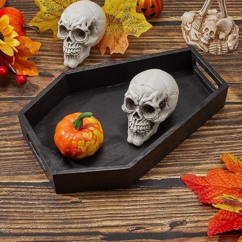 Beebeecraft Coffin Wooden Jewelry Display Trays Halloween Tray for Display Stand Holder Coffin Shaped Decor in Saudi Arabia