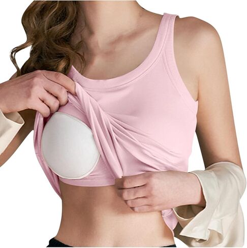 Camisole Tops for Women with Bra Workout Running Tank Tops Wide Strap Yoga Cami Shirts Summer Cute Sleeveless Top in Kuwait