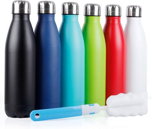 زجاجة مياه معزولة من Sfee بسعة 32 أونصة، زجاجة مياه من الفولاذ المقاوم للصدأ مع قش و3 أغطية، زجاجة مياه معدنية مزدوجة الجدار مانعة للتسرب بفم واسع قارورة مياه رياضية للسفر والمدرسة (وردي) in Kuwait