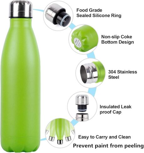 زجاجة مياه معزولة من Sfee بسعة 32 أونصة، زجاجة مياه من الفولاذ المقاوم للصدأ مع قش و3 أغطية، زجاجة مياه معدنية مزدوجة الجدار مانعة للتسرب بفم واسع قارورة مياه رياضية للسفر والمدرسة (وردي) in Kuwait